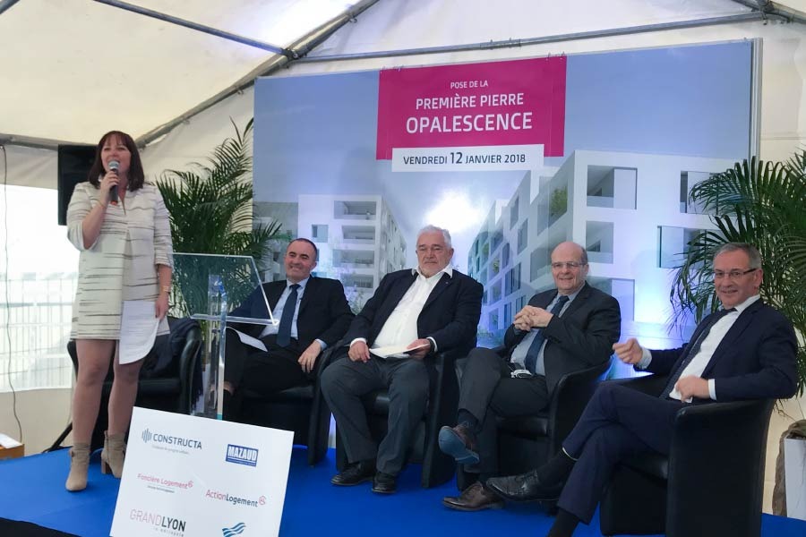 CONSTRUCTA - Opalescence Création Agence Sirocco Communication - evenementiel - Pause de première pierre Constructa