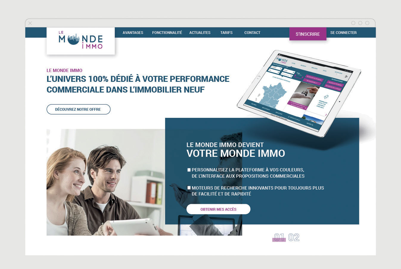 LE MONDE IMMO page d'accueil du site le monde immo sirocco